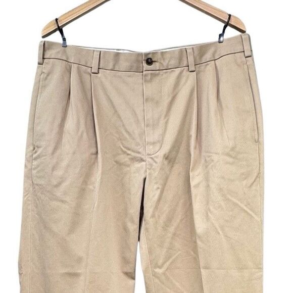 Brooks Brothers Pants Mens 36 x 29 Khaki Elliot Pleated Cuffed Advantage Chinos - Picture 4 of 16